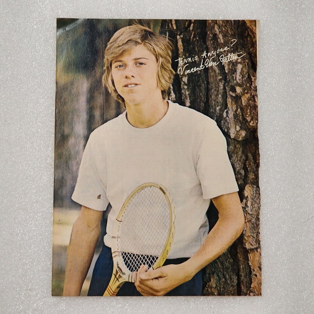 Vincent Van Patten tennis racquet vintage poster pinup clipping 8x10 1970s